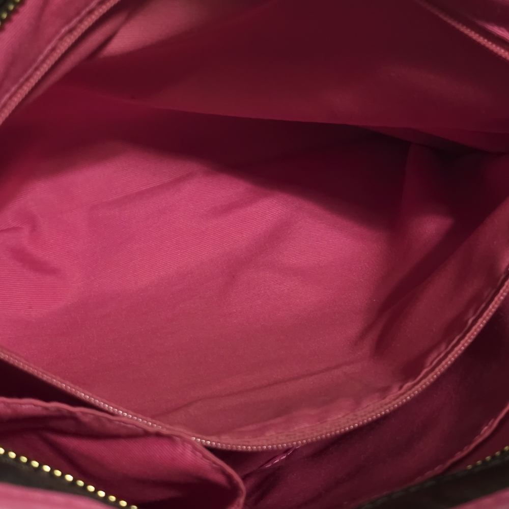 Coach Beautiful Hot Pink Signature Tote F34603 Brown & Pink Shoulder Bag Purse - Picture 6 of 7